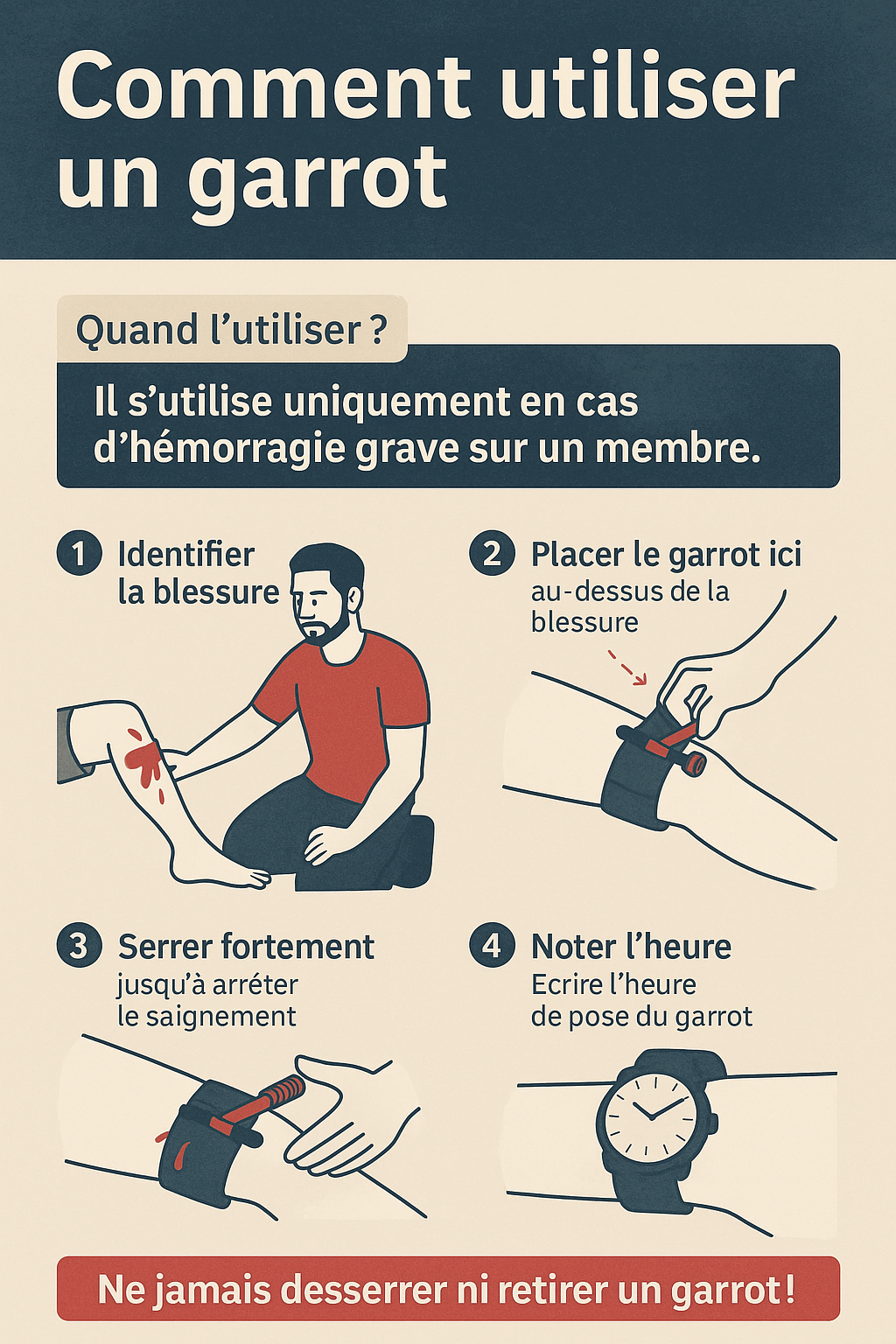 Comment utiliser un garrot : le geste qui peut sauver une vie