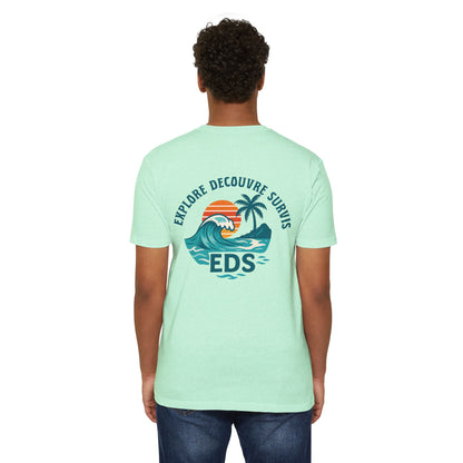 T-shirt pour les amoureux de la plage, explorer, ambiance estivale, aventure océanique, cadeau parfait pour les vacances.