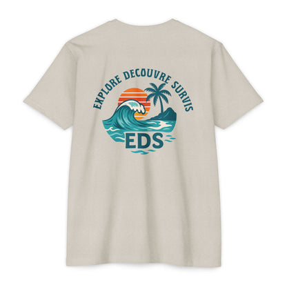 T-shirt pour les amoureux de la plage, explorer, ambiance estivale, aventure océanique, cadeau parfait pour les vacances.